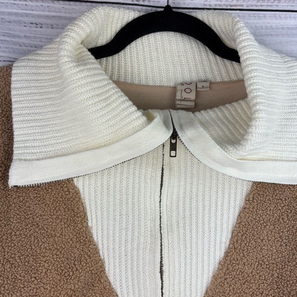 Anthropologie Dolan Left Coast Sherpa Quarter-Zip Pullover Sweater Size M - Picture 5 of 13